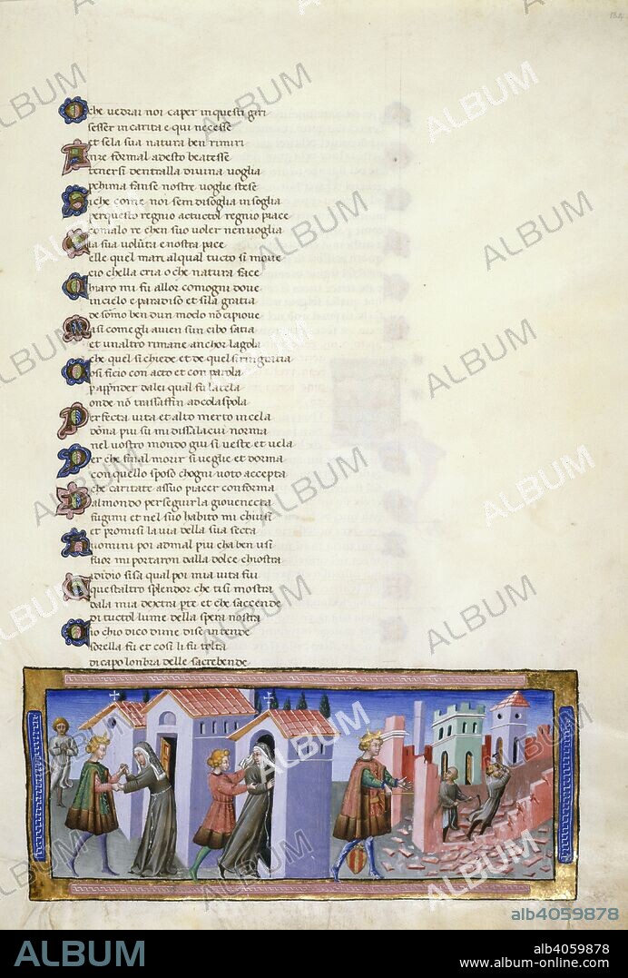 DANTE ALIGHIERI. Miniature of the stories of Piccarda and