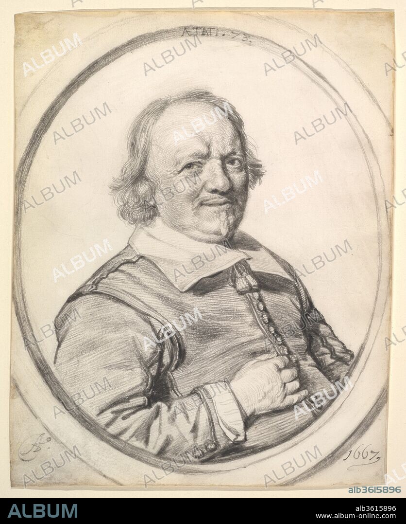 Portrait of a Gentleman Aged 73. Artist: Anonymous, Dutch, 17th century. Dimensions: sheet: 8 7/8 x 7 1/16 in. (22.5 x 18 cm). Former Attribution: Formerly attributed to Cornelis Visscher (Dutch, Haarlem (?) 1629-1658 Amsterdam). Date: 1667.