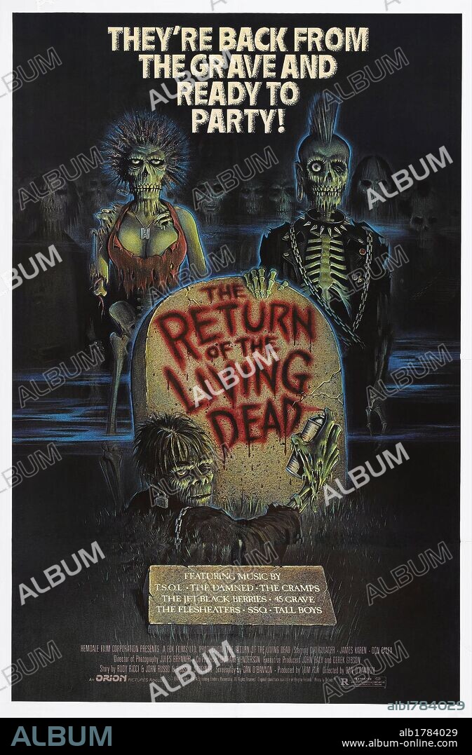 Poster of THE RETURN OF THE LIVING DEAD, 1985, directed by DAN O'BANNON. Copyright HEMDALE.