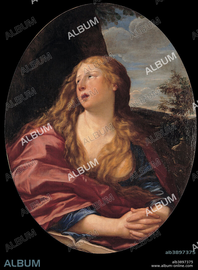 DIT L'ALBANE FRANCESCO ALBANI. Penitent Magdalene. Date/Period: First Half of the XVII Century. Painting. Oil on canvas. Height: 890 mm (35.03 in); Width: 680 mm (26.77 in).