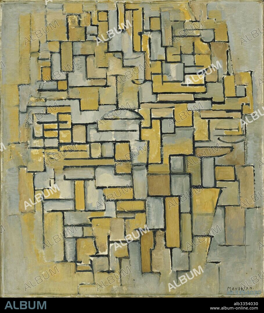 PIET MONDRIAN. Composition in Brown and Gray (Image no. II / Composition no. IX / Compositie 5).