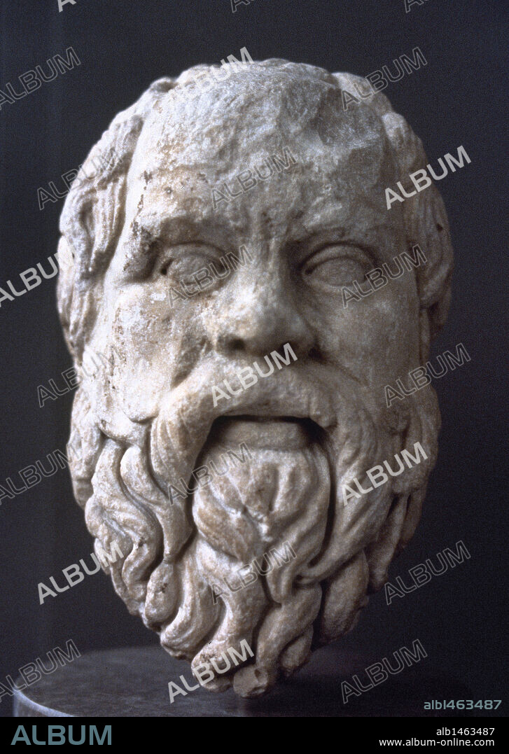 Socrates (470-399 BC). Classical Greek philosopher. Roman copy from a Greek original bust, 380-360 BC. British Museum. London, England.