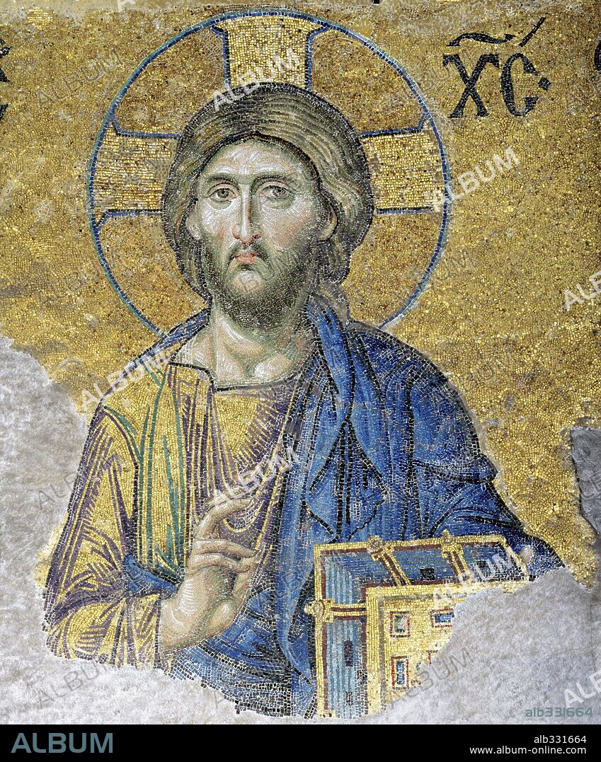 Head of Christ. Mosaic from apse at Santa Sophia, Istanbul XIIth century a.D.