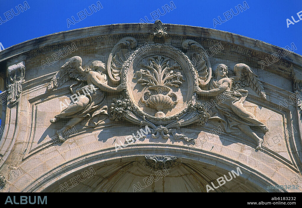 JAIME BORT Y MELIA. ATICO CURVO DE LA FACHADA DE LA CATEDRAL DE MURCIA - S XVIII - BARROCO ESPAÑOL.