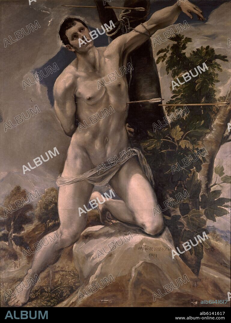 EL GRECO. EL MARTIRIO DE SAN SEBASTIAN - OLEO/TELA - 191X152 -AÑO 1577/78 -  MANIERISMO ESPAÑOL - Album alb6141617