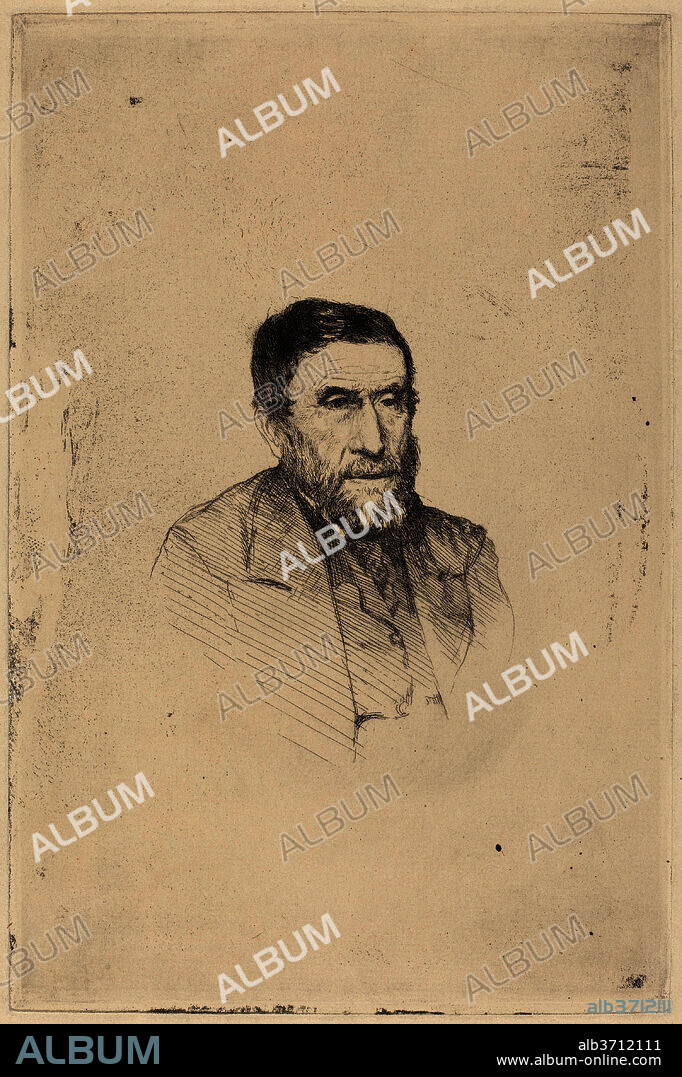 GIUSEPPE DE NITTIS. Portrait of a Man. Medium: etching [trial proof].