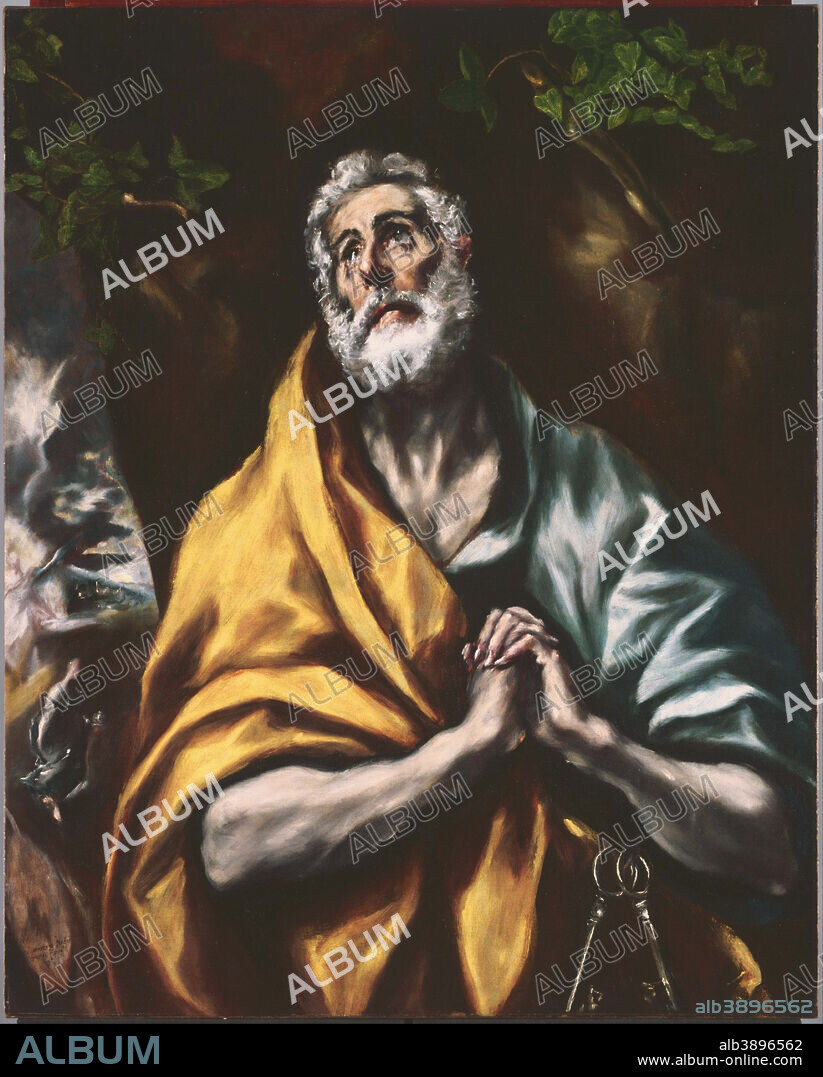 EL GRECO. The Repentant St. Peter. Date/Period: 1600 - 1605 or later. Painting. Oil on canvas. Height: 36.88 mm (1.45 in); Width: 29.63 mm (1.16 in).