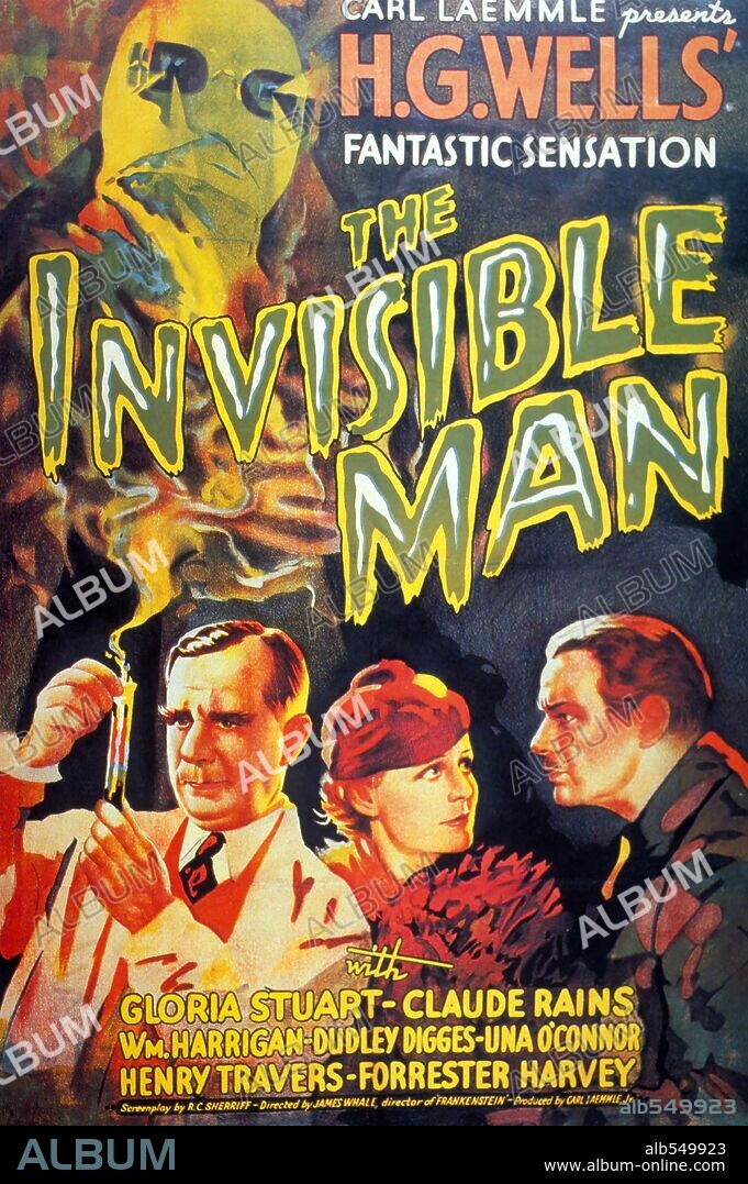 Poster of THE INVISIBLE MAN, 1933, directed by JAMES WHALE. Copyright ...