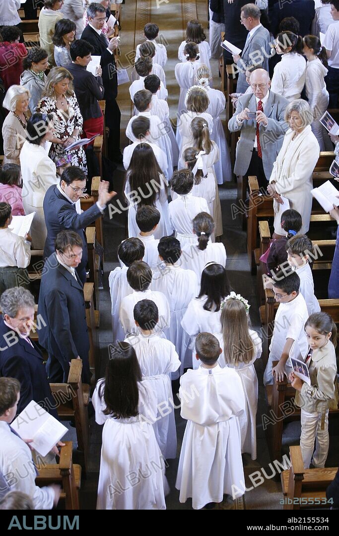 First holy communion procession.