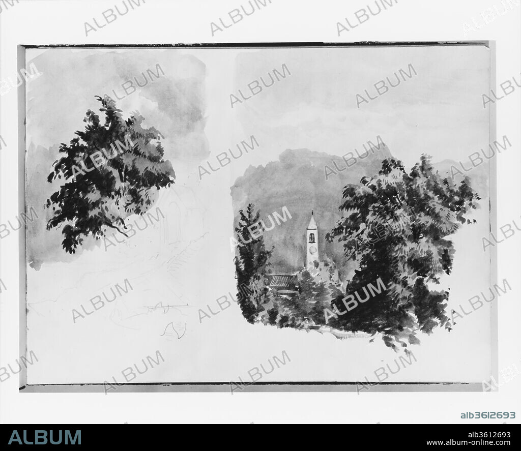 Two  Landscape  (from Switzerland 1870 Sketchbook). Artist: John Singer Sargent (American, Florence 1856-1925 London). Dimensions: 8 x 11 1/8 in. (20.3 x 28.3 cm). Date: 1870.