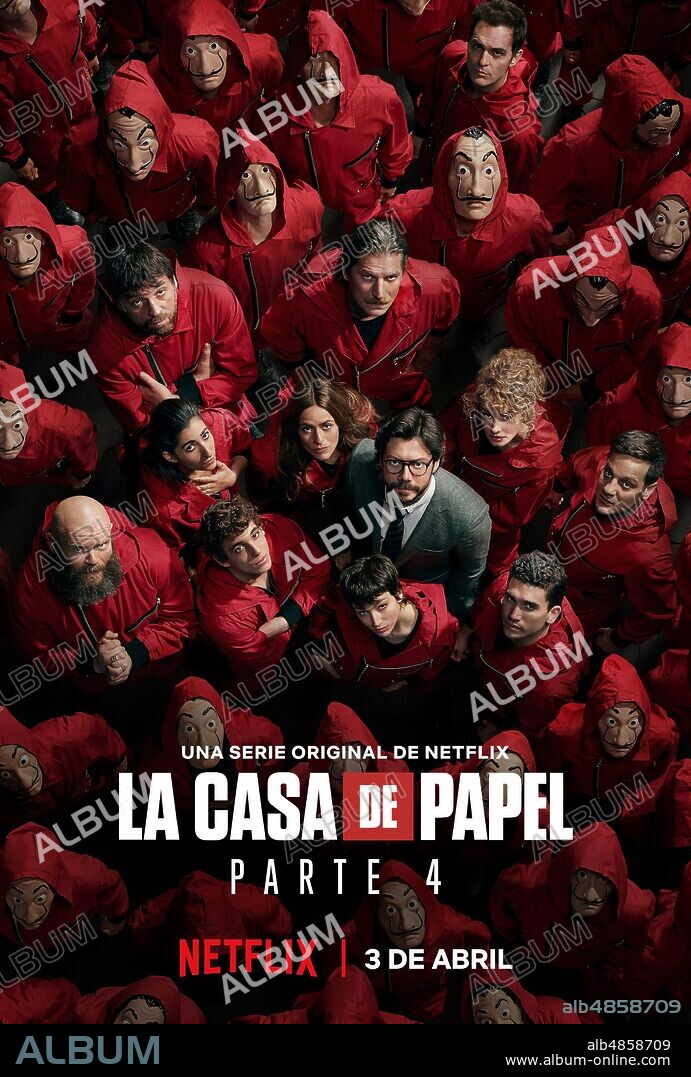 ALBA FLORES, ALVARO MORTE, JAIME LORENTE, MIGUEL HERRAN et URSULA CORBERO dans LA CASA DE PAPEL, 2017, réalisé par ALEX PINA. Copyright ATRESMEDIA/ NETFLIX.