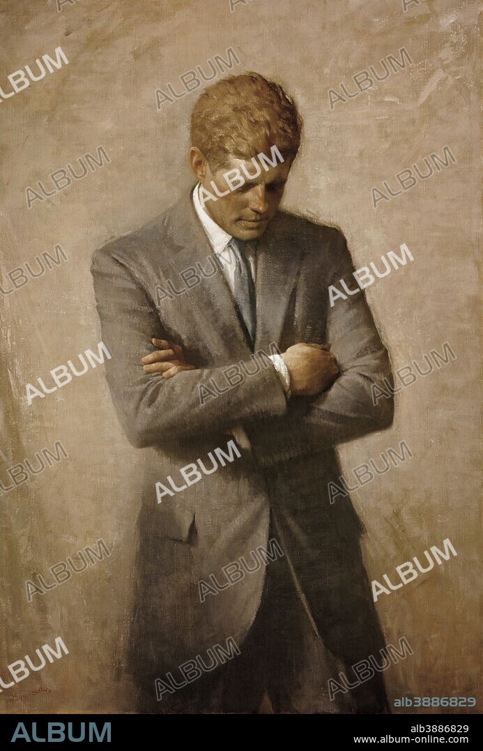 Portrait painting of President John Fitzgerald Kennedy. Original by Aaron Shikler.