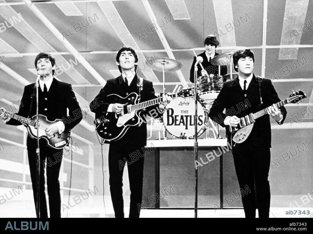 The Beatles performing on the Ed Sullivan Show in New York City