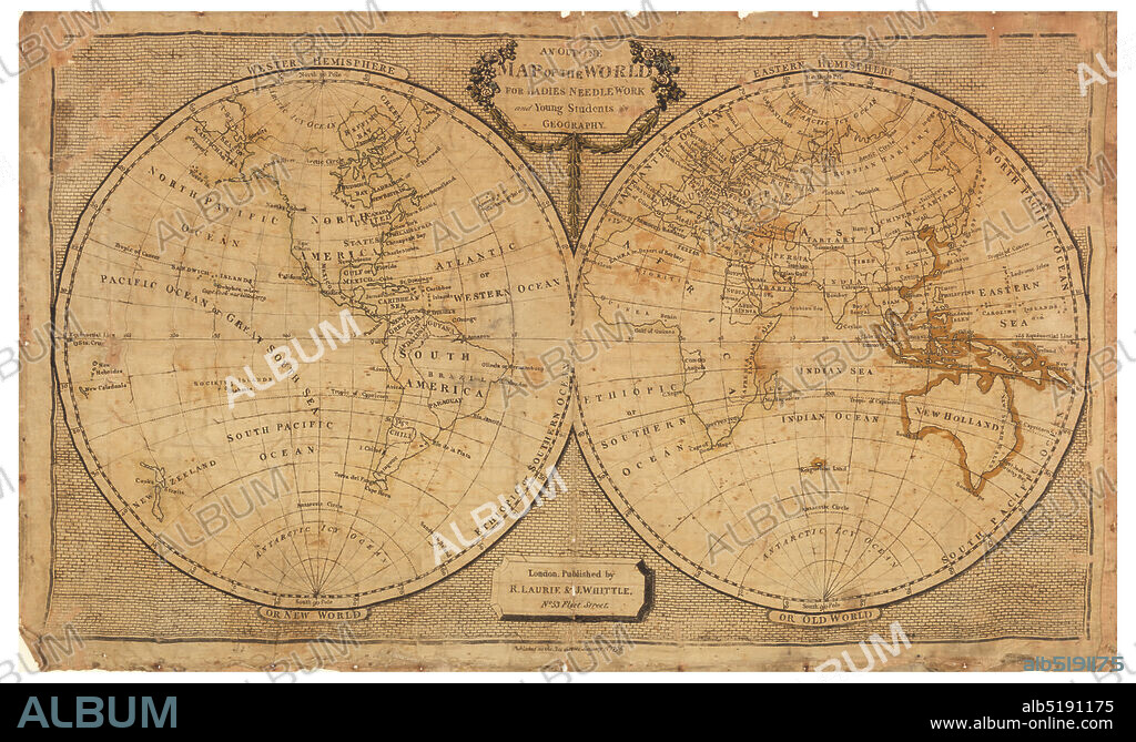 An Outline Map of the World for Ladies Needlework and Young ...
