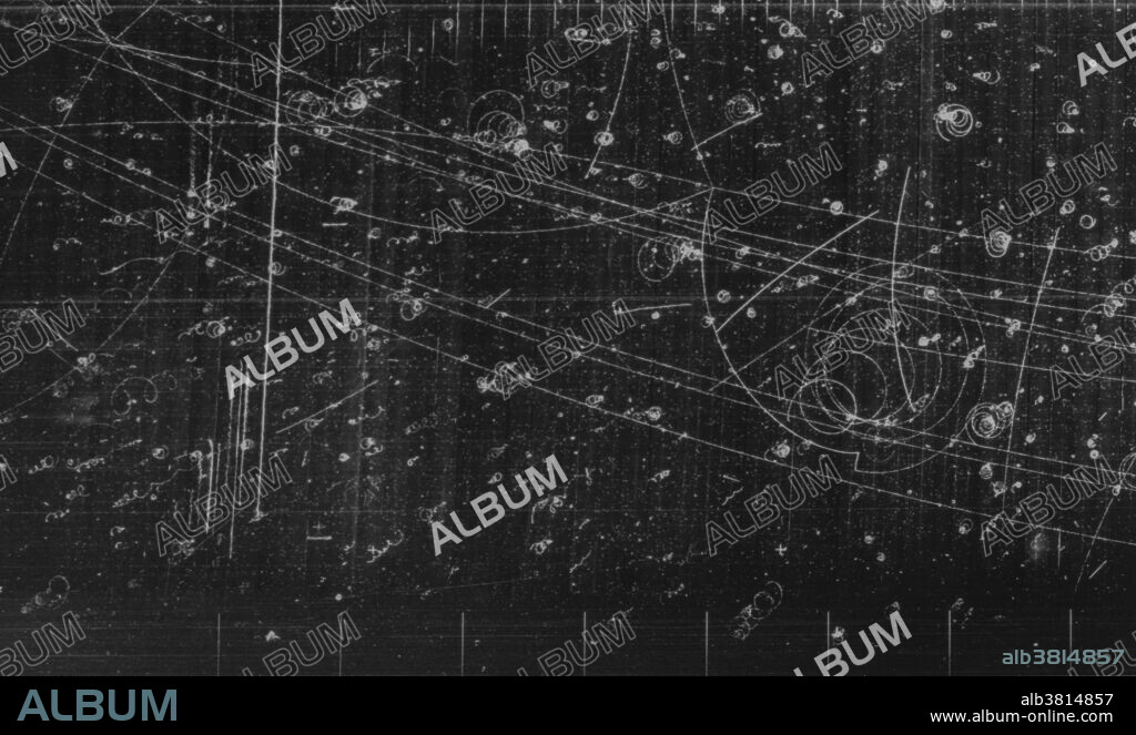 Bubble chamber event: One 4-prong antiproton annihilation. Photograph dated August 17, 1961. Bubble Chamber-1042. The antiproton is the antiparticle of the proton. An antiproton consists of two up antiquarks and one down antiquark. The properties of the antiproton that have been measured all match the corresponding properties of the proton, with the exception that the antiproton has electric charge and magnetic moment that are the opposites of those in the proton. The antiproton was experimentally confirmed in 1955 by University of California, Berkeley physicists Emilio SegrÃ¨ and Owen Chamberlain, for which they were awarded the 1959 Nobel Prize in Physics. A bubble chamber is a vessel filled with a superheated transparent liquid (most often liquid hydrogen) used to detect electrically charged particles moving through it.