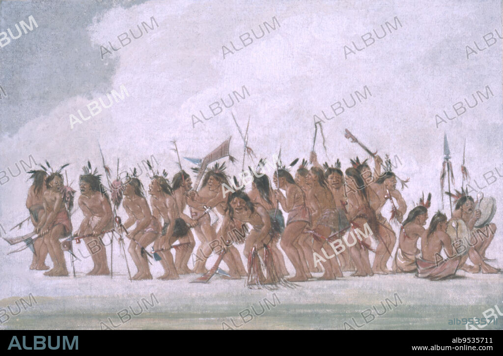 GEORGE CATLIN. Dog Dance at Fort Snelling. oil on canvas. Date: 1835-1837.