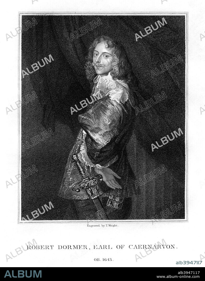 Robert Dormer, 1st Earl of Carnarvon, Royalist soldier, (1828). Dormer (1610-1643) was an ardent Royalist and fought for King Charles I during the English Civil War.