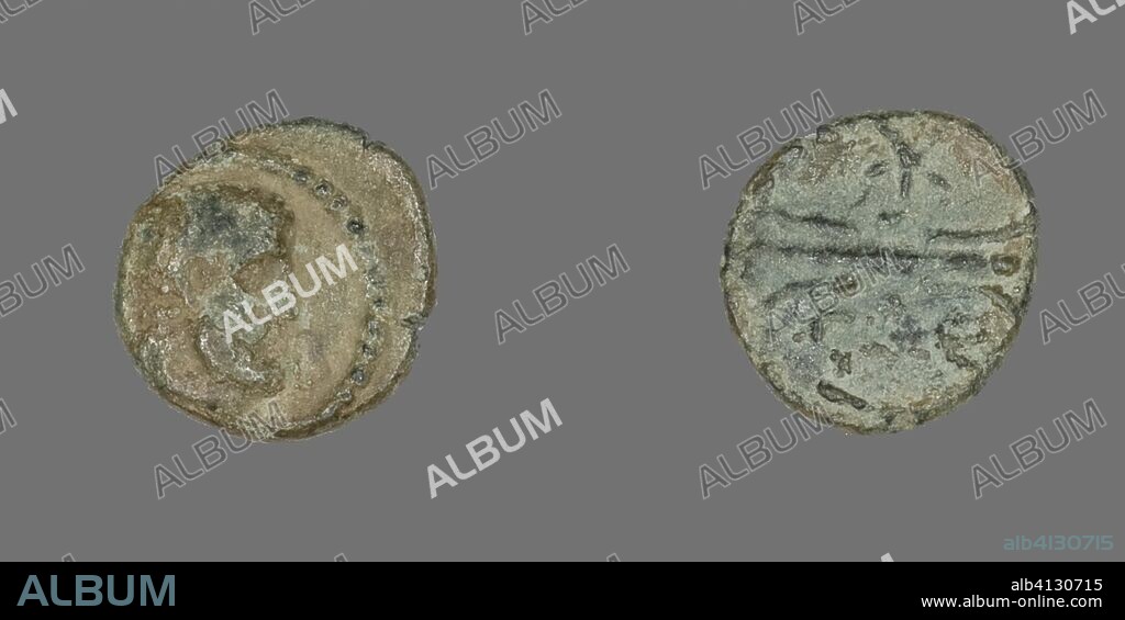 ANCIENT ROMAN. Coin Depicting the Hero Hercules. Roman. Date: 200 BC-1 BC. Dimensions: DIam. 1.1 cm; 1.04 g. Bronze. Origin: Roman Empire.