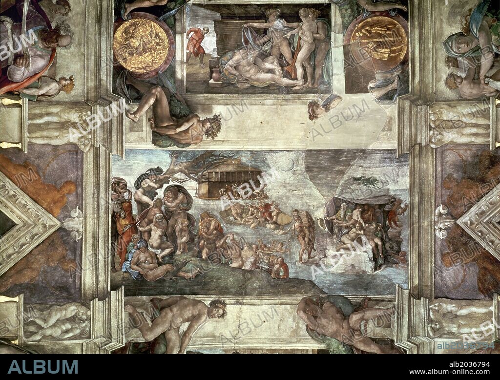 Michelangelo Sistine Chapel Ceiling The Flood 1510 Fresco