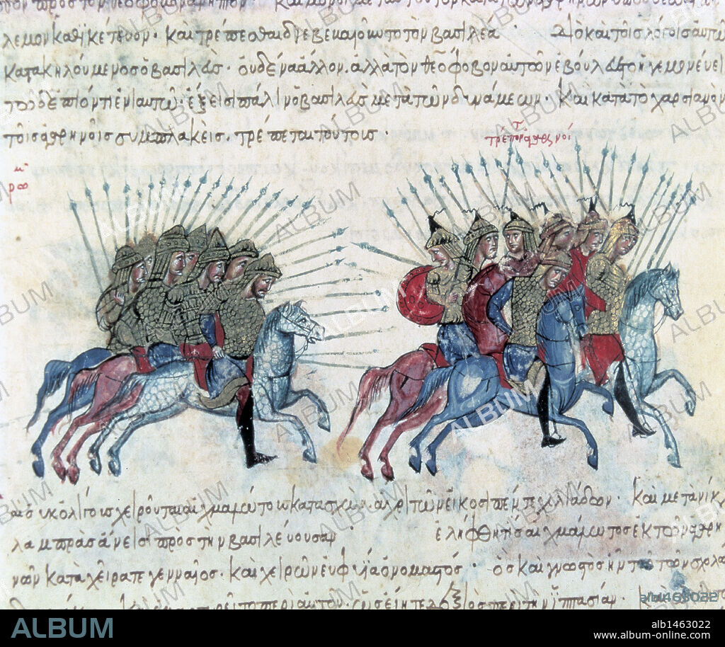 John Skylitzes. Synopsis of Histories. War with the Arabs. Codex of the 12th century. National Library. Madrid. Spain.