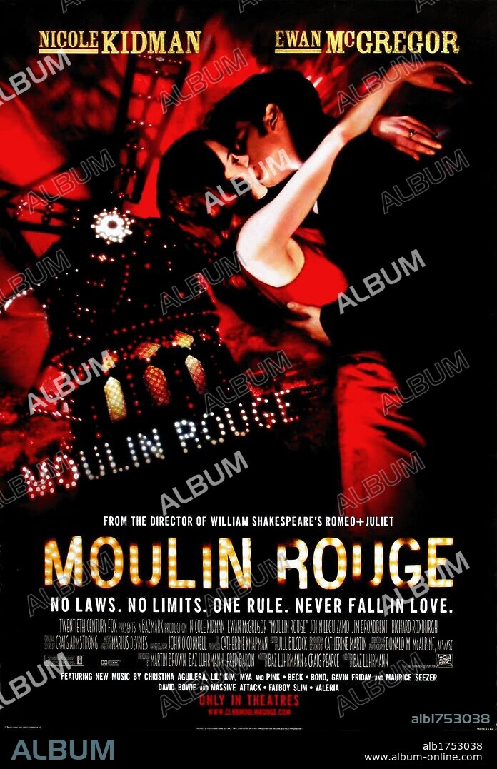 Poster de MOULIN ROUGE, 2001, dirigida por BAZ LUHRMANN. Copyright 20TH CENTURY FOX.