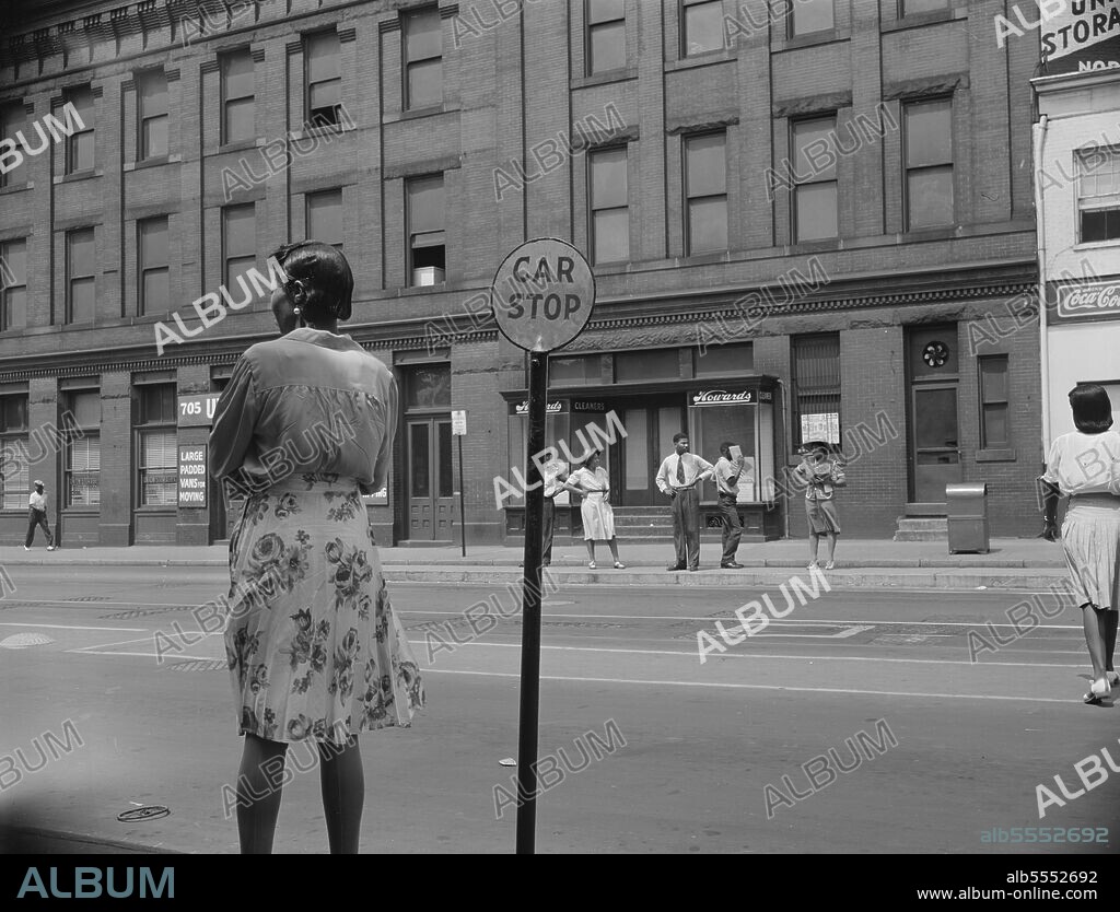 GORDON PARKS. Waiting for the street car at 7th and Florida Avenue