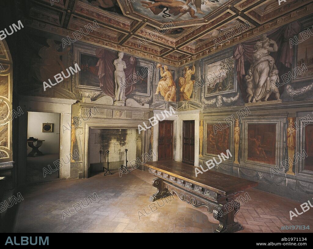 Glimpse of the Fireplace Hall with decorations by Giorgio Vasari