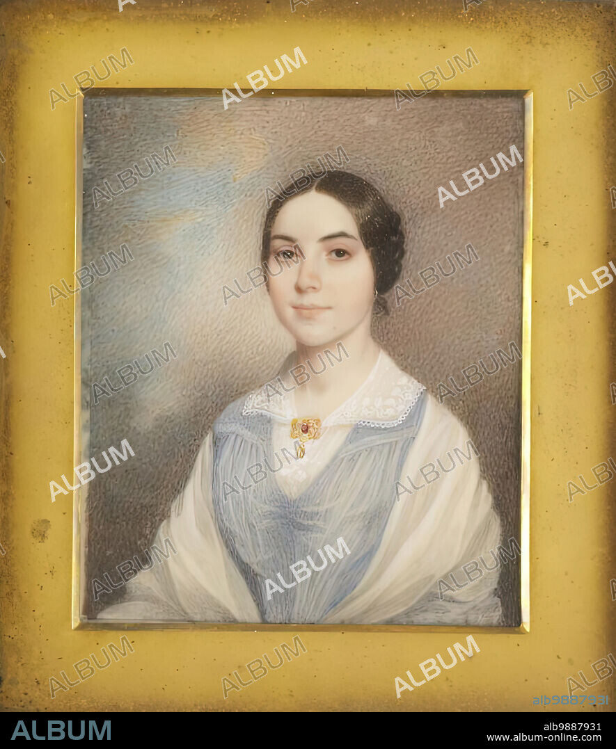 CHARLES FRASER. Miss Elizabeth Sarah Faber, c1846. Elizabeth Sarah Faber (1825-1882) was the daughter of Henry F. Faber and Sarah Faber (née Seabrook) of Charleston, South Carolina. Her father was a rice planter who lived near Adams Run. In 1846 the sitter was 21 years old. That year was significant for Elizabeth as she came of age and received the significant sum of $6000 from her grandfather's (Thomas Bannister Seabrook's) will, drawn up in 1827, but which came into effect on his death on 19 April 1839.