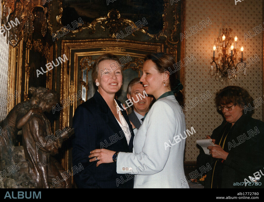 Maria Gabriella of Savoy with her daughter Maria Elisabetta. The Italian princess, Maria Gabriella of Savoy, smiling in the company of her daughter Maria Elisabetta. 1990s.