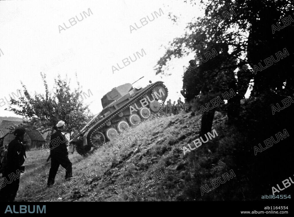 WWII. German Tiger tank on maneuvers.