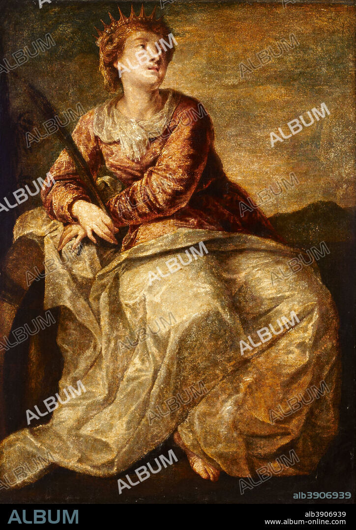 MANNER OF VERONESE (PAOLO CALIARI). St Catherine. Date/Period: 17th century?. Painting. Oil on canvas Oil. Height: 1,302 mm (51.25 in); Width: 933 mm (36.73 in).