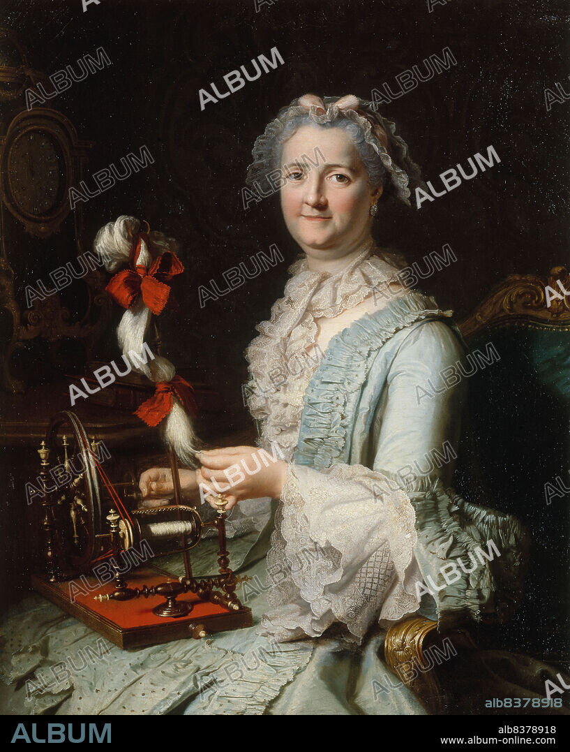 JACQUES-ANDRE-JOSEPH AVED. Presumed portrait of Françoise-Marie Pouget, second wife of Chardin, c1760.