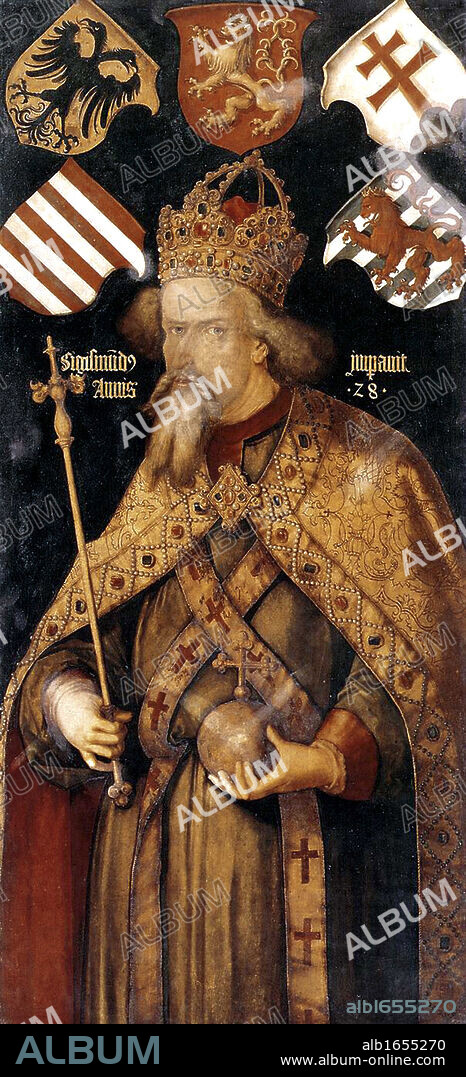 Emperor Sigismund by Albrecht Durer, 1512. Sigismund  1368 - 1437 King of Hungary and Croatia from 1387 to 1437. Holy Roman Emperor from 1433 until 1437. Sigismund was one of the driving forces behind the Council of Constance that ended the Papal Schism.