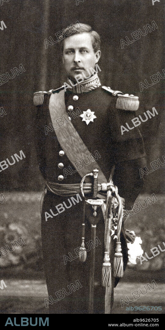 Albert I (1875-1934), King of the Belgians from 1909, in military uniform. Albert I commanded the Belgian army in World War I. He was killed in 1934 in a mountaineering accident in the Ardennes.