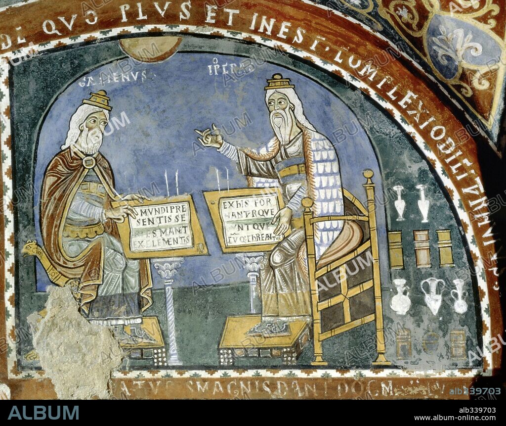 Hippocrates and Galen. Fresco, XIIIth century AD.