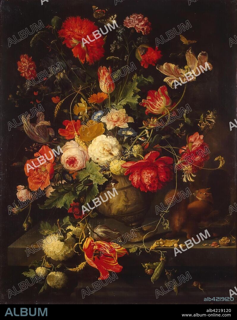 ABRAHAM MIGNON. 'Vase of Flowers'. Germany, The second half of the 17th century. Dimensions: 87x68 cm.
