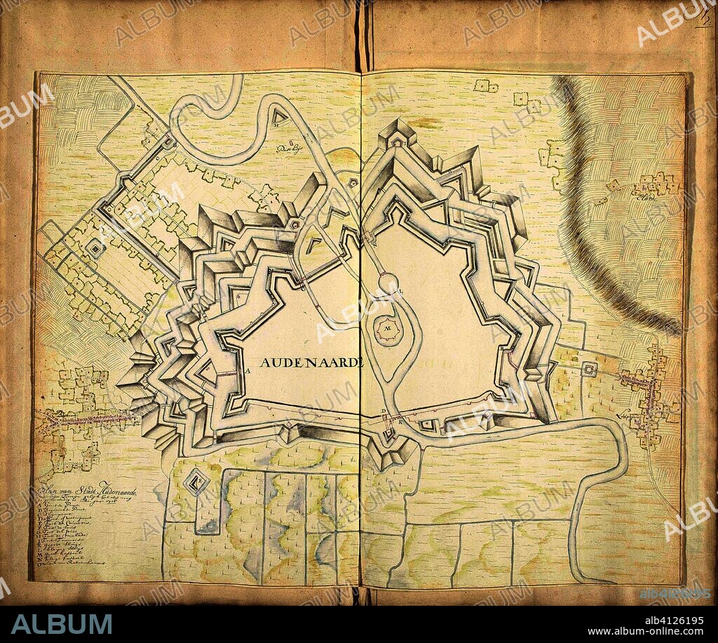 Plattegrond van Oudenaarde, 1706. Plan van de Stadt Audenaarde, met syn Terreyn gelyk het als nog jegenwoordig is inden jare 1706 (title on object). Draughtsman: Samuel Du Ry de Champdoré. Dating: 1706. Place: Netherlands. Measurements: h 454 mm × w 580 mm.