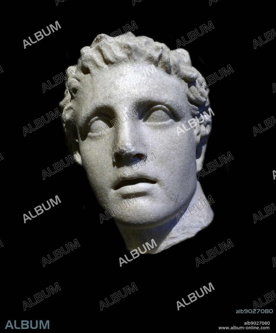 Copy of a 2nd century BC head of the Greek God Ares, God of War. Dated 2nd Century BC.