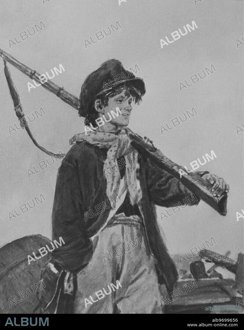 Illustration of the character 'Gavroche' to Victor Hugo's "Les Miserables", by Stalin Prize winner D.A. Dubinsky, b.1920. 1954. Supplied By: SCRSS - Society for Co-operation in Russian & Soviet Studies.