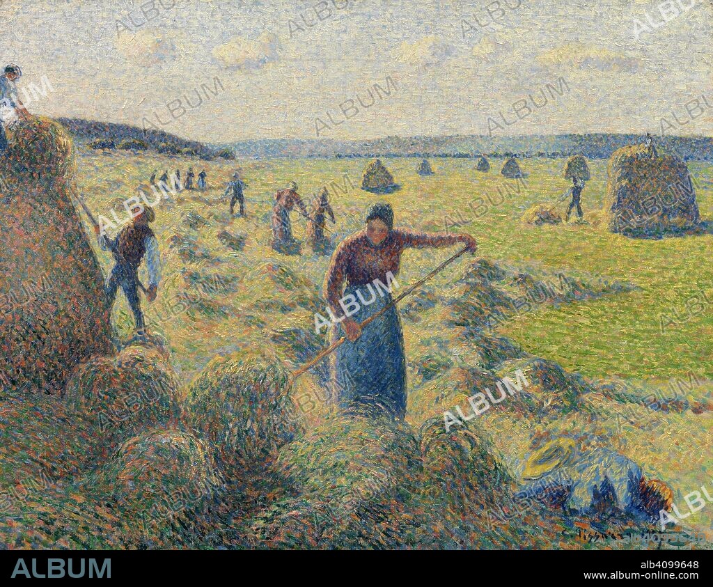 CAMILLE PISSARRO. Haymaking, Éragny. Date: 1887, Éragny. Dimensions: 55 cm x 66 cm, 76 cm x 91 cm.