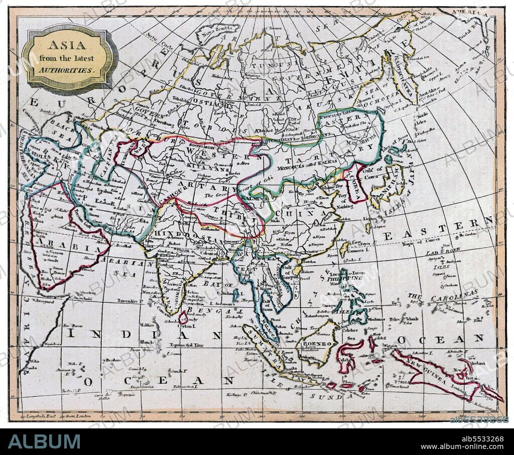 Asia / Indian Ocean: Map of 'Asia from the Latest Authorities', London ...