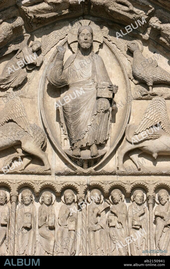 Chartres cathedral, Royal Gate central tympanum.