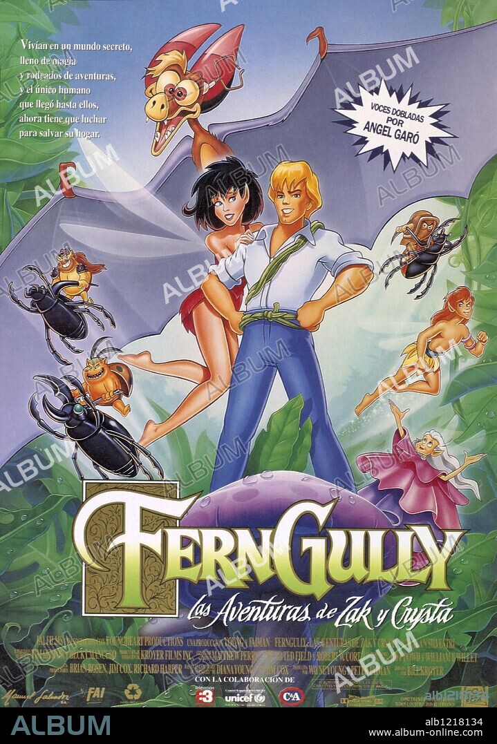 Poster of FERNGULLY: THE LAST RAINFOREST, 1992, directed by BILL KROYER. Copyright 20TH CENTURY FOX.