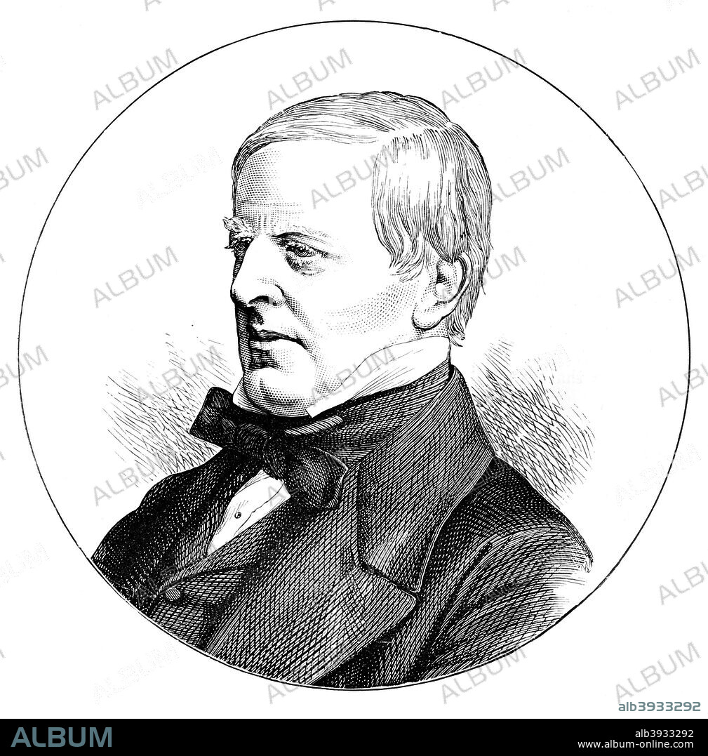 Robert Lowe (1811-1892), British politician. First elected to Parliament as the Liberal MP for Kidderminster in 1852, Lowe served as Chancellor of the Exchequer and then Home Secretary in the Gladstone administration of 1868-1874. When the Liberals returned to power in 1880 he was raised to the Lords as Viscount Sherbrooke, but by then suffering from failing eyesight, rarely intervened in debates.