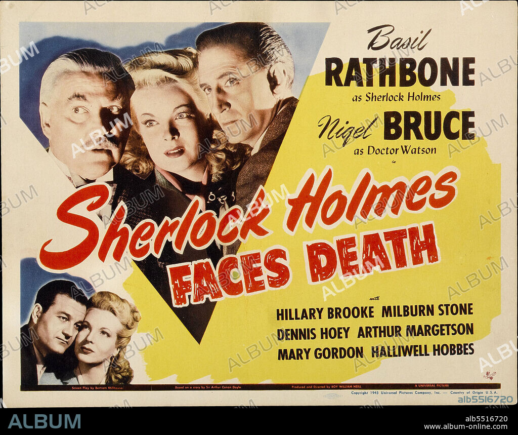 BASIL RATHBONE and NIGEL BRUCE in SHERLOCK HOLMES FACES DEATH