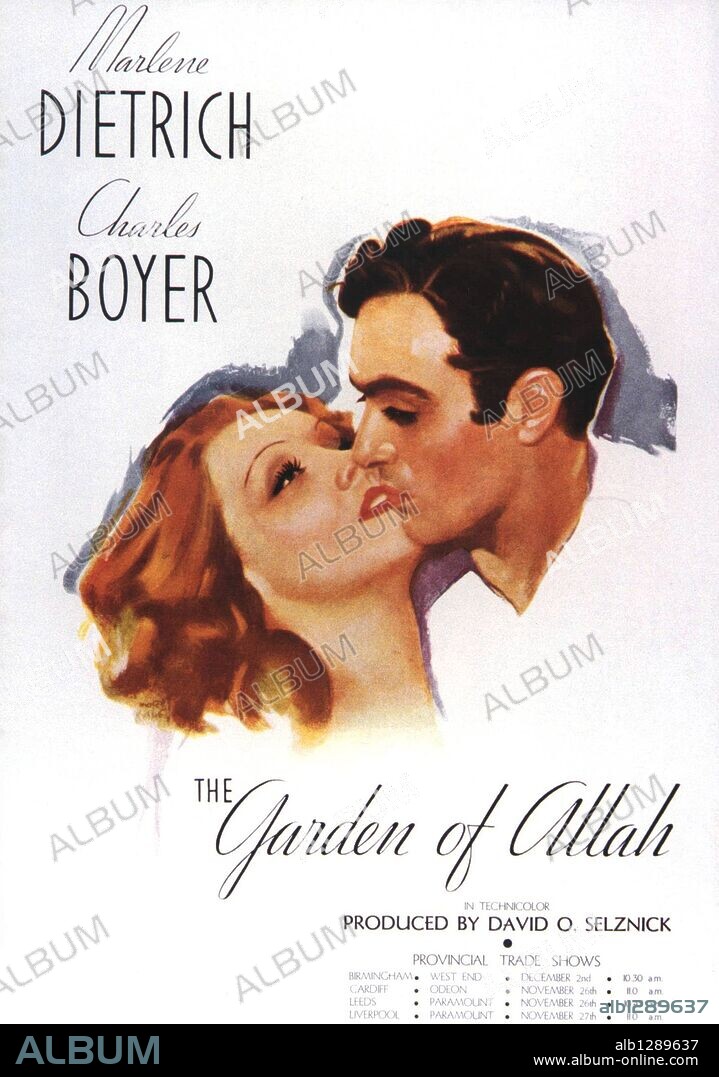 Poster of THE GARDEN OF ALLAH, 1936, directed by RICHARD BOLESLAWSKI. Copyright UNITED ARTISTS.