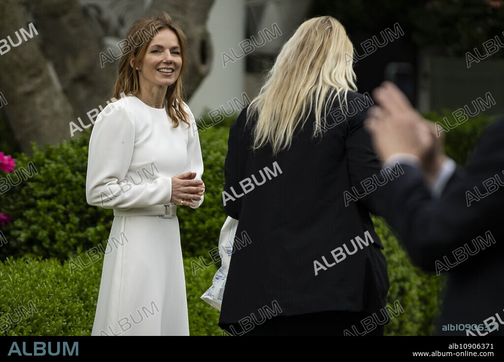 May 8, 2024, Washington, District Of Columbia, USA: Pop icon GERI HALLIWELL from the Spice Girls (left) walks through the Rose Garden after watching United States President Joe Biden depart in Marine One from the South Lawn during a private tour of the White House. The President is traveling for campaign events in Racine County, Wisconsin, and Chicago, Illinois (Credit Image: © Samuel Corum - Pool Via Cnp/CNP via ZUMA Press Wire).