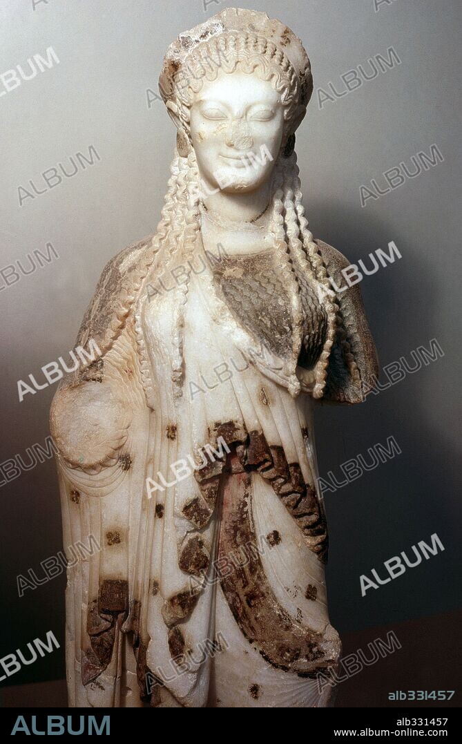 Marble statue of Kore dressed in Ionian style.