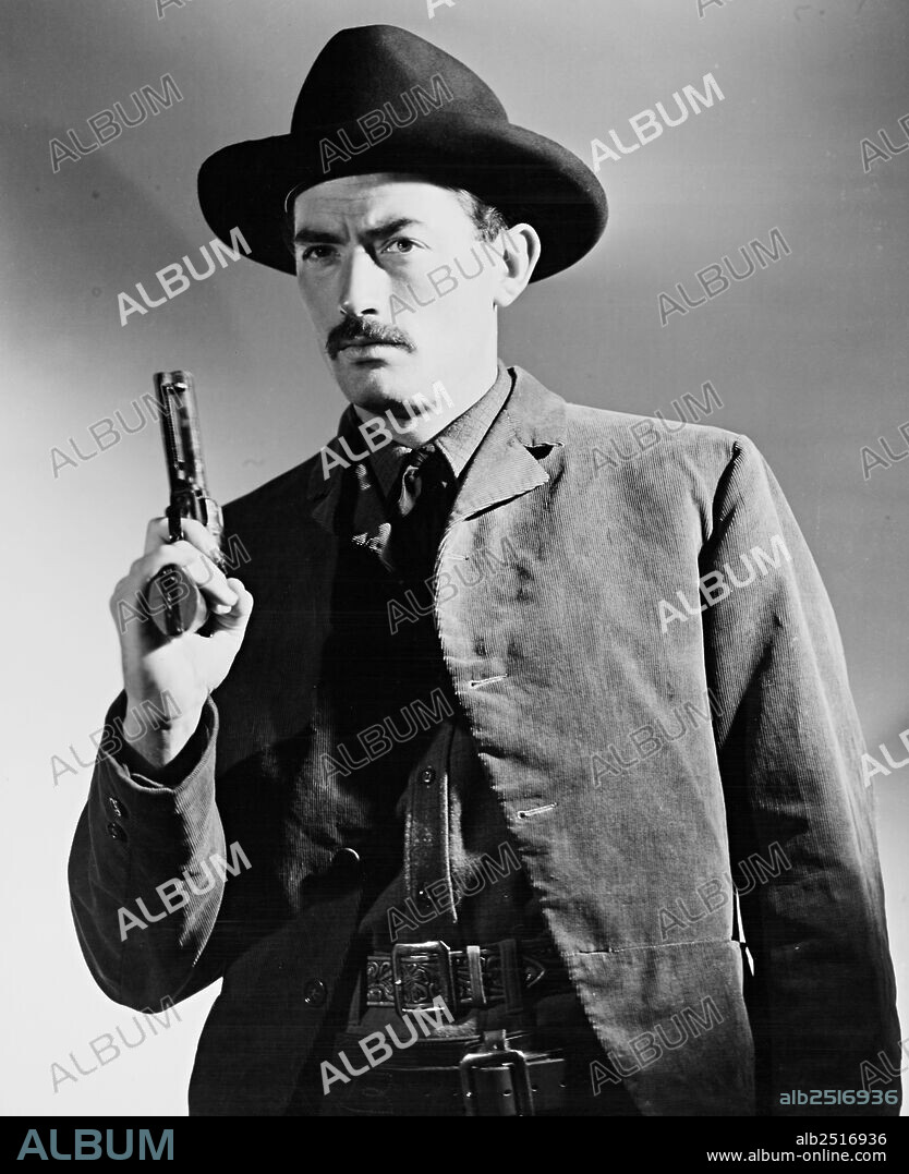 GREGORY PECK in THE GUNFIGHTER, 1950, directed by HENRY KING. Copyright 20TH CENTURY FOX.