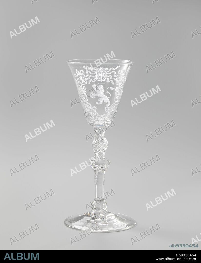 Chalice glass with the arms of the States General and the Seven